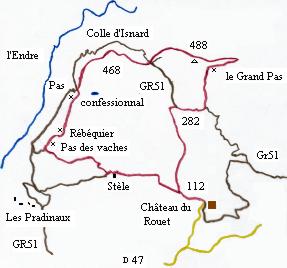 Le tour de la Colle du Rouet - circuit en rouge